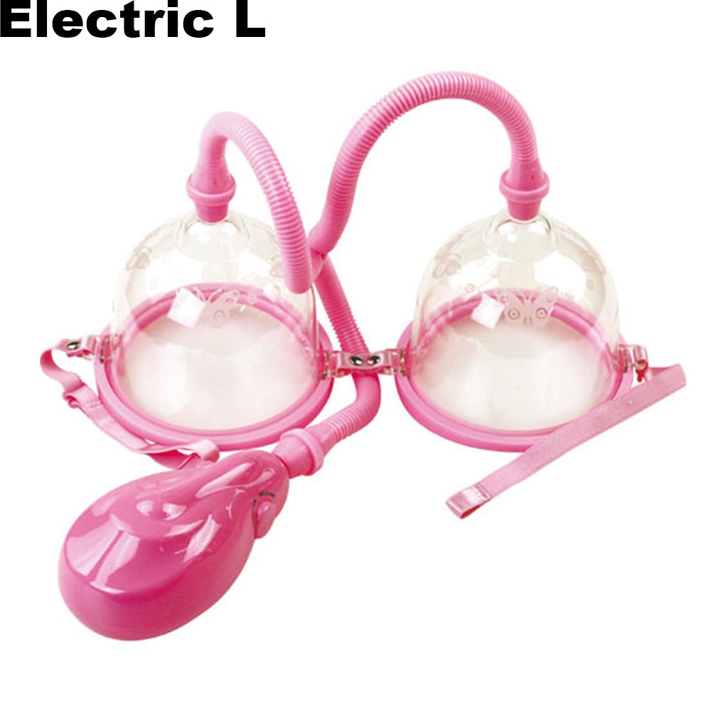 Electric/Manual Breast Massager Vacuum Cup Vibrating Breast Enlarge Enhance Nipple Sucker Breast Massager Pump With Retail Box - sextoysok