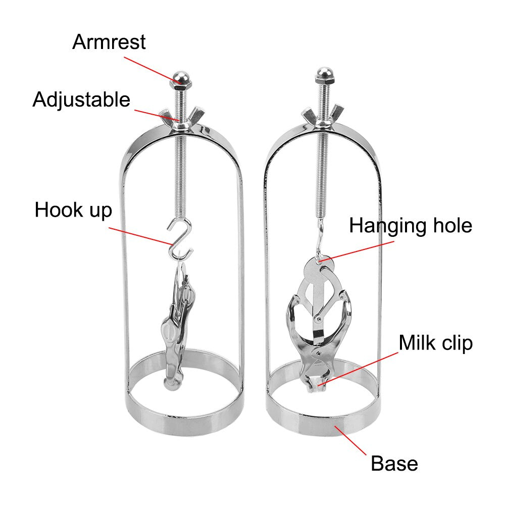 OLO Metal Nipple Clips Torture Play Clamps Retention Device Breast massage Adjustable 1 Pair Bondage Nipple Stimulator - sextoysok