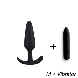 DOPAMONKEY black Silicone Butt Plug With 10 speed Vibrator Anal Plug Sex Toys For Woman Men Anal Dilator Adult sex for couples - sextoysok