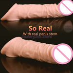 Reusable Penis Sleeve Extender Realistic Penis Condom Silicone Extension Sex Toy for Men Cock Enlarger Condom Sheath Delay - sextoysok