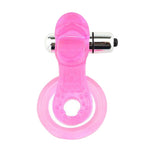 Waterproof Double Ring Penes Lock Vibrating Ring Delay Lasting Prolong Premature Vibrator Massager for Couples - sextoysok