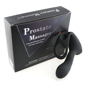 Sex Toy , Double Ring Prostate Vibrator Constant Temperature Heating Anal Plug Soft Silicone Vibratorv , Male Sex Toy (Black) - sextoysok