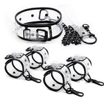 Adjustable Transparent PVC Handcuffs Ankle Cuffs Collar Neck Manacle BDSM Bondage Restraints Shackles Fetish Sex Toy for Couples - sextoysok