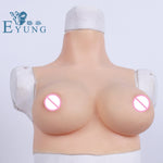 Eyung C Cup Silicone Fake Boobs Chest Erotic Tit Breast Plate Silicone for Male Crossdresser Transvestite Realistic Breast Boob - sextoysok
