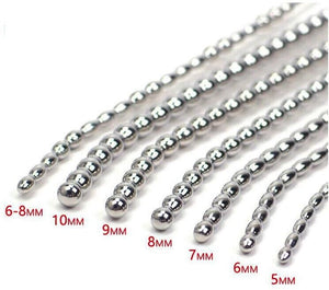 7 Size 25 cm Male Stainless Steel Urethral Sounding Stimulate Plug Urethra Stretching Bead Chastity Adult BDSM Sex Toy 650 - sextoysok