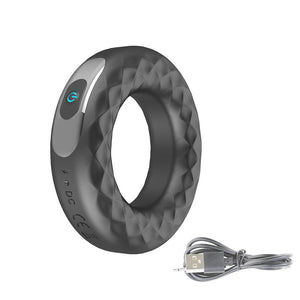 vibrator sex toys for men charging silicone shock lock fine ring male time delay masturbation sex toys (Silver) - sextoysok