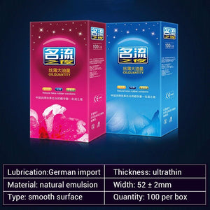 Meselo 100 Pcs/Box Condoms Natural Latex Smooth Lubricated Condom Contraception Adult Life Condoms For Men Sex Toys Sex Products - sextoysok