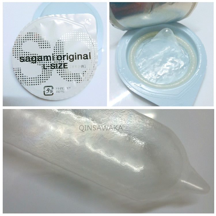 Qinsawaka select Made in Japan 10pc 0.02 super thin like not wearing SAGAMI ORIGINAL condoms NO Latex Allergy Polyurethan sex (10 pcs L) - sextoysok