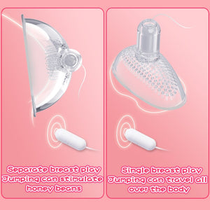 Lick Tongue Nipple Suction Cups Vibrator Silicone Nipple Stimulator Electric Breast Pump Massager Sucker Sex Toys for Woman (Pink) - sextoysok