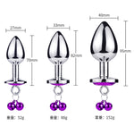 Leash Chain Anal Plug with Bell Adult BDSM Games Stainless steel Crystal Heart Anal Sex Butt Plug Stimulator Sex Toys For Wome - sextoysok