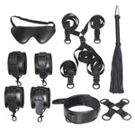 Under Bed Restraint Bondage Fetish Slave Handcuffs & Ankle Cuffs BDSM Bondage Eye Mask Whip Sex Toys For Woman Adult Erotic Toy (black) - sextoysok