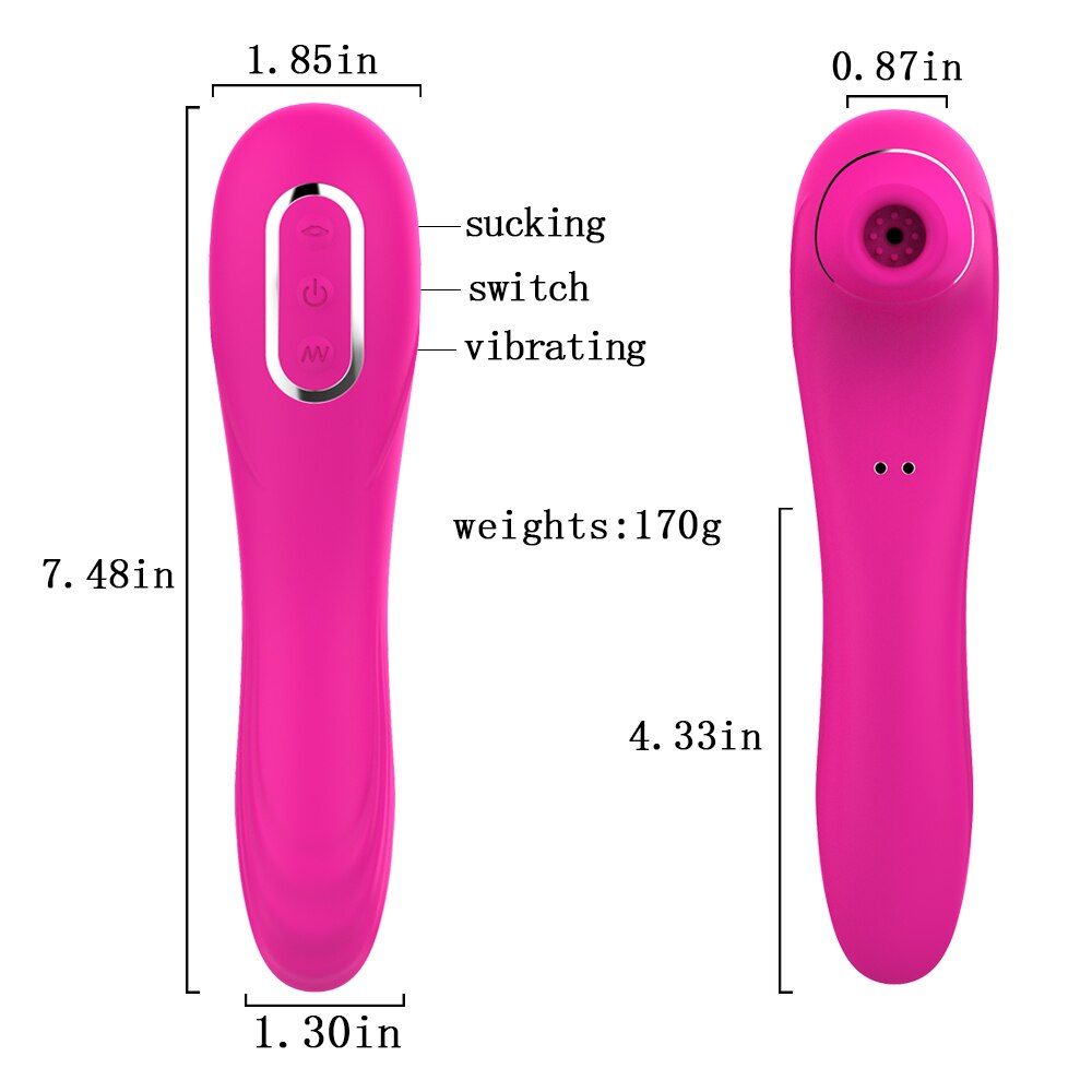 HIWUP Sex Sucking Toys Vibrator Powerful Clitoris Sucker Blowjob Tongue Stimulator Nipple Vagina Pussy Pump Sex Toys for Women - sextoysok