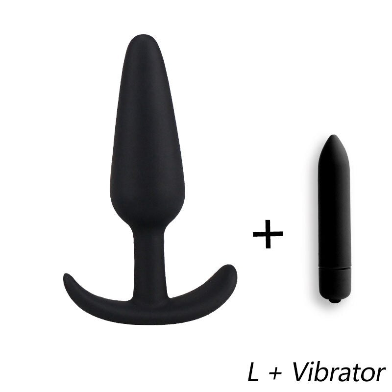 DOPAMONKEY black Silicone Butt Plug With 10 speed Vibrator Anal Plug Sex Toys For Woman Men Anal Dilator Adult sex for couples - sextoysok