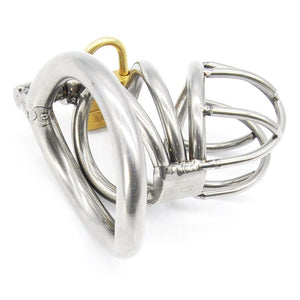 Stainless Steel Small Male Chastity device Adult Cock Cage With Curve Cock Ring Sex Toys Bondage Chastity belt A224-1 - sextoysok