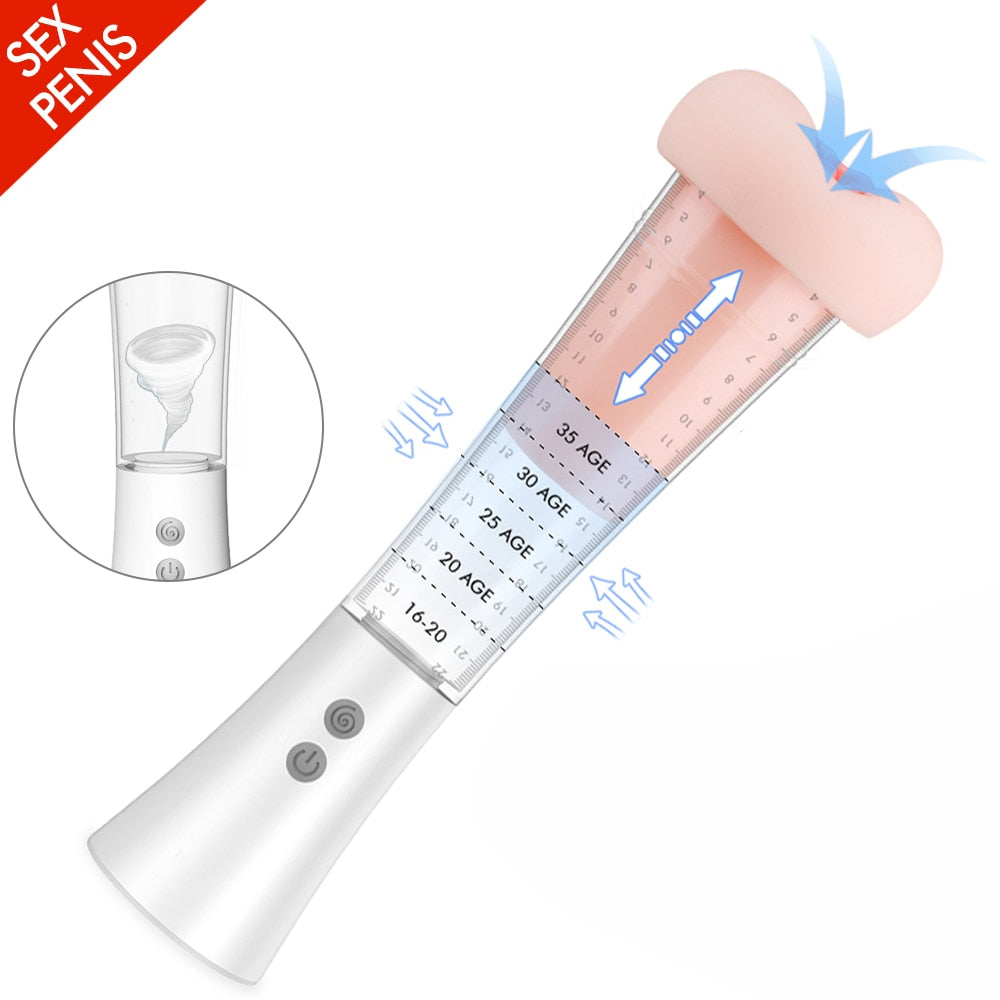 Men Penis Enlargement Vacuum Pump Vibrator Sex Toys For Adult Artificial Vagina Masturbator for Men Vacuum Pump bomba peniana - sextoysok