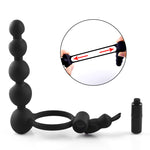 Silicone Cock Ring Wearing Anal Plug Butt Plug Prostate Massager Delay Ejaculation Sex Toys for Men Couples Male Masturbation (Black) - sextoysok