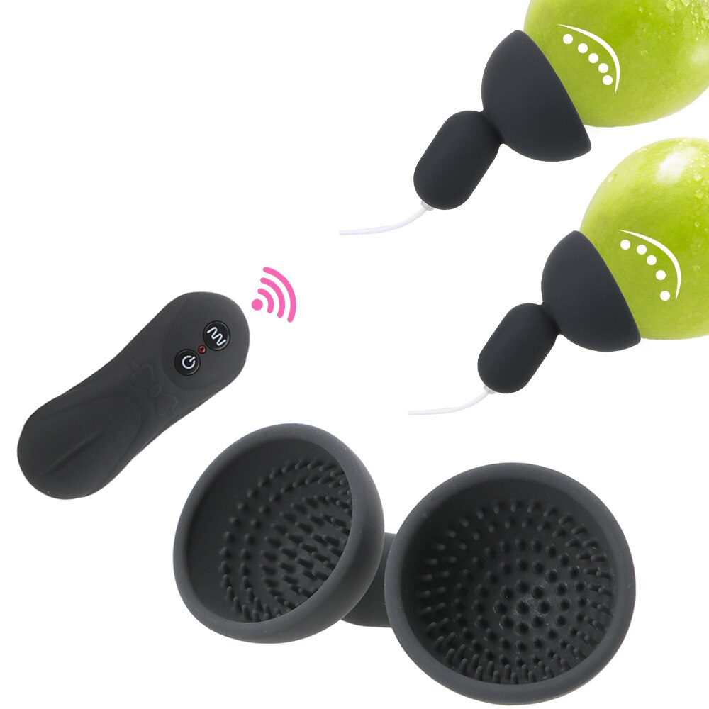 16 Speeds Remote Nipple Sucker Vibrator Breast Pump Nipple Massager Vibration Suction Cup Chest Masturbator Sex Toys for Women - sextoysok