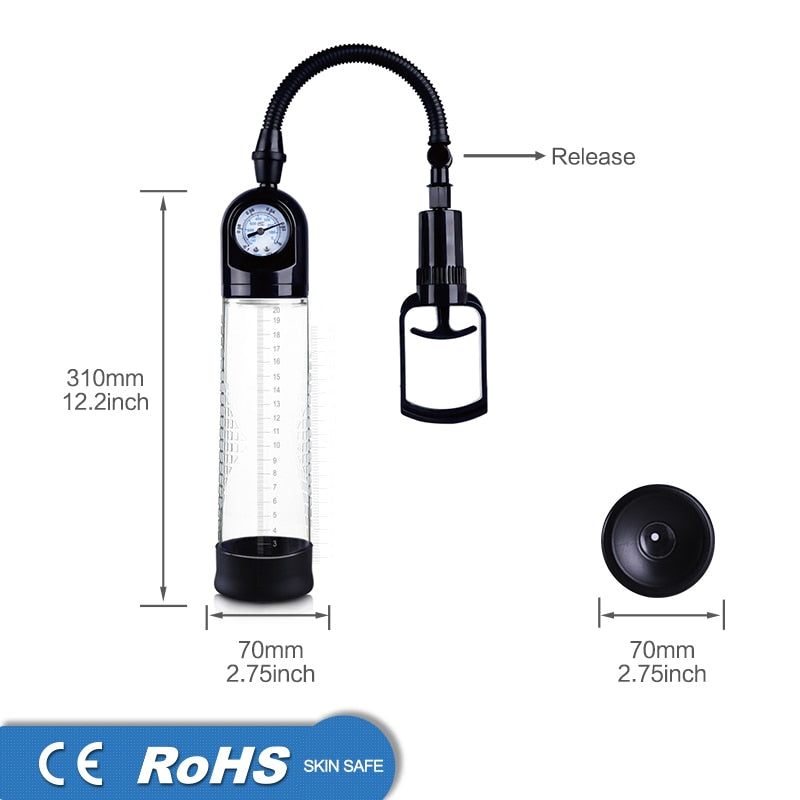 Electric Penis Pump Sex Toys for Men Male Masturbator Penis Extender Penile Vacuum Pump Penis Enlargement Enhancer Massager Ring - sextoysok