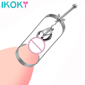 IKOKY 1 Pair Metal Nipple Clips Bondage Torture Play Clamps Breast massage Retention Device Adjustable Nipple Stimulator - sextoysok
