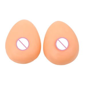 1 Pair Silicone Artificial Adhesive Breast Realistic False Shemale Simulation Breast Masturbation Toy 36A A B C 36D Sex Toy - sextoysok