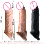 Reusable Penis Sleeve Extender Realistic Penis Condom Silicone Extension Sex Toy for Men Cock Enlarger Condom Sheath Delay - sextoysok