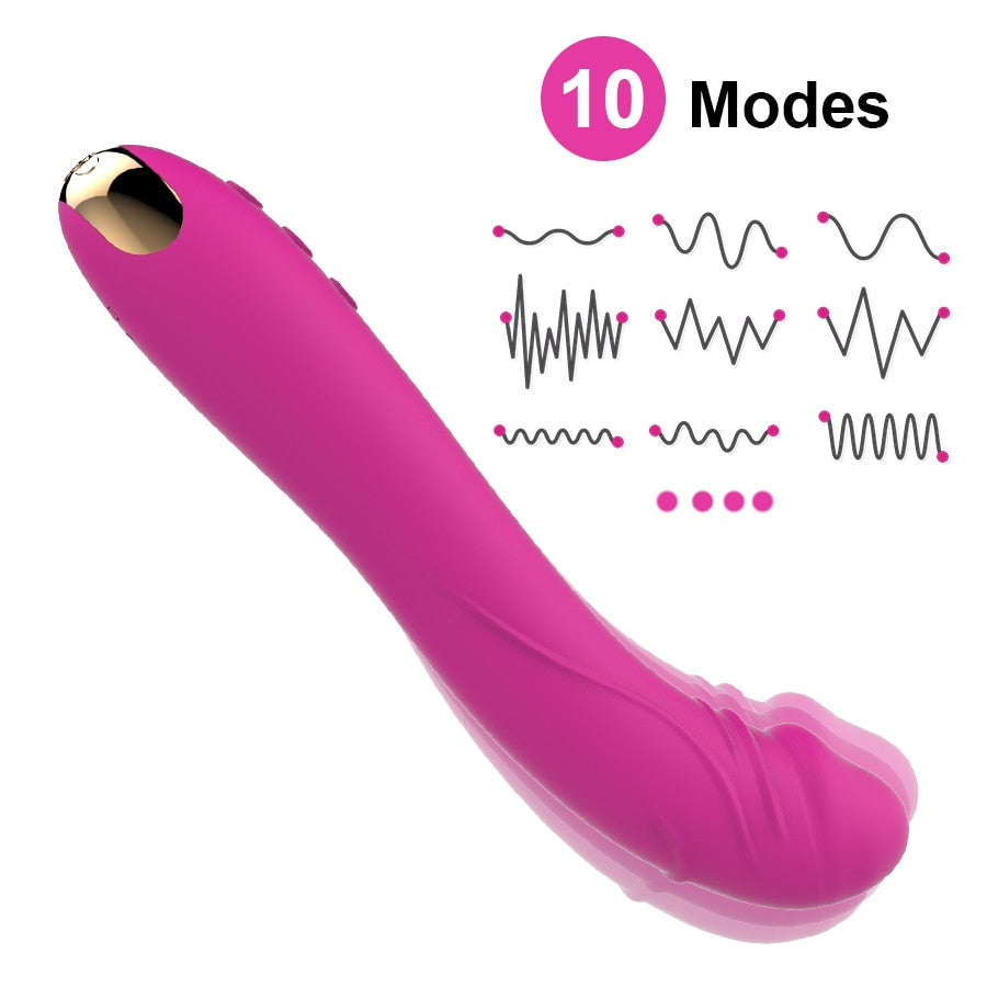 FLXUR 10 modes real dildo Vibrator for Women Soft Female Vagina Clitoris Stimulator Massager Masturbator Sex Products for Adults - sextoysok
