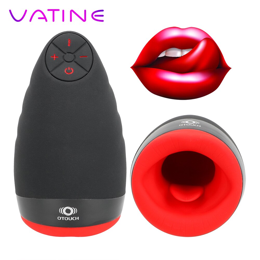 VATINE 6 Models Vibrator Blowjob Masturbation Cup Heating Oral Sex Cup Erotic Silicone Sex Toys for Men Male Masturbation - sextoysok