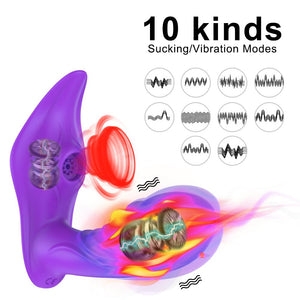 Sucking Vibrator Sex Toys for Women Adult G Spot Clit Sucker Clitoris Stimulator Wireless Heating Wearable Panties Vibrator - sextoysok