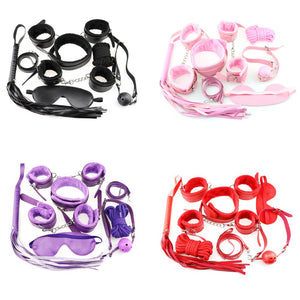 SM Sex Toys Adult Product 7 pcs / set Sex Games Props SM Bondage Restraint for Women Nylon Handcuffs Five Different Colors - sextoysok