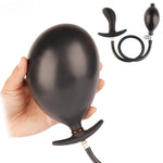Oversized Silicone Anal Plug Inflate Butt Expandable Anal Dilator Air-filled Large Pump Dildo Sex Balls Toys For Women Men Gays (Black) - sextoysok