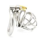 Stainless Steel Small Male Chastity device Adult Cock Cage With Curve Cock Ring Sex Toys Bondage Chastity belt A224-1 - sextoysok
