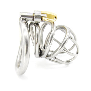 Stainless Steel Small Male Chastity device Adult Cock Cage With Curve Cock Ring Sex Toys Bondage Chastity belt A224-1 - sextoysok
