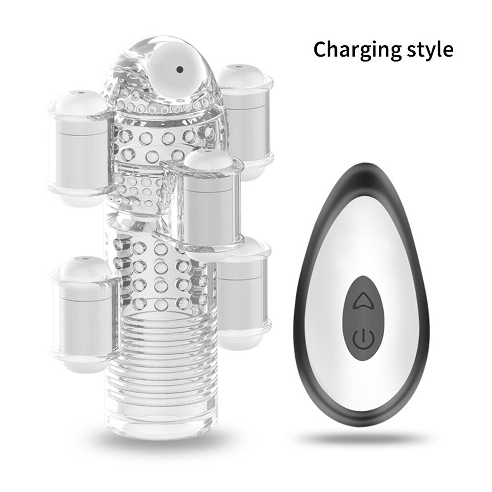 Glans Vibrator For Men Penis Enlargement 10 Modes Glans Massager Penis Endurance Delay Lasting Trainer Masturbate Cup Adult Toys - sextoysok