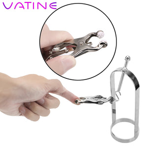 VATINE Adjustable Torture Play Clamps Bondage Metal Nipple Clips Breast massage Retention Device Nipple Stimulator 1 Pair - sextoysok