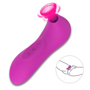 Sucking & Licking 2 in 1 Clitoris Vibrator Sex Toys for Women Double Stimulation Nipples Clit Sucker Oral Sex Toys for Adults - sextoysok