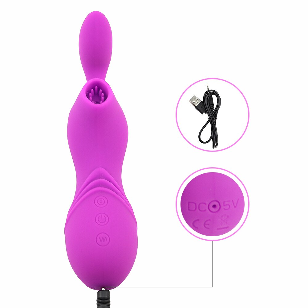 Man nuo Clit Massager Vibrator Strong Nipple Sucker Tongue Oral Clitoris Sucking Sex Toys for Women Blowjob Female Masturbator - sextoysok