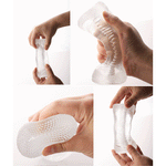Soft TPE Transparent Pocket Pussy Real Vagina Elastic Jelly Blowjob Male Masturbator Delay Train Sex Machine Sex Toys for Man - sextoysok